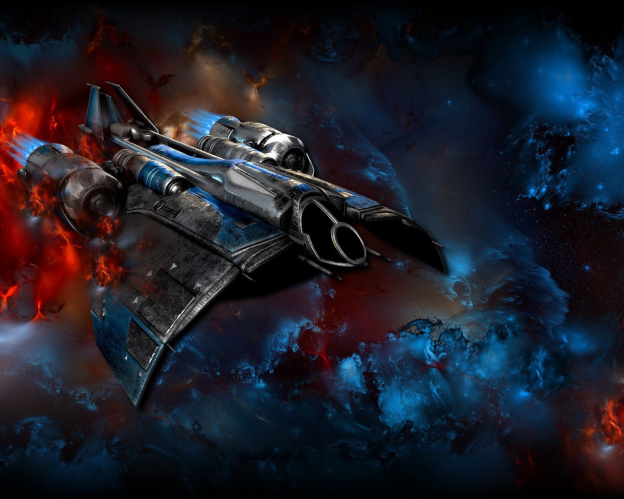 Футуристический рисунок космического корабля