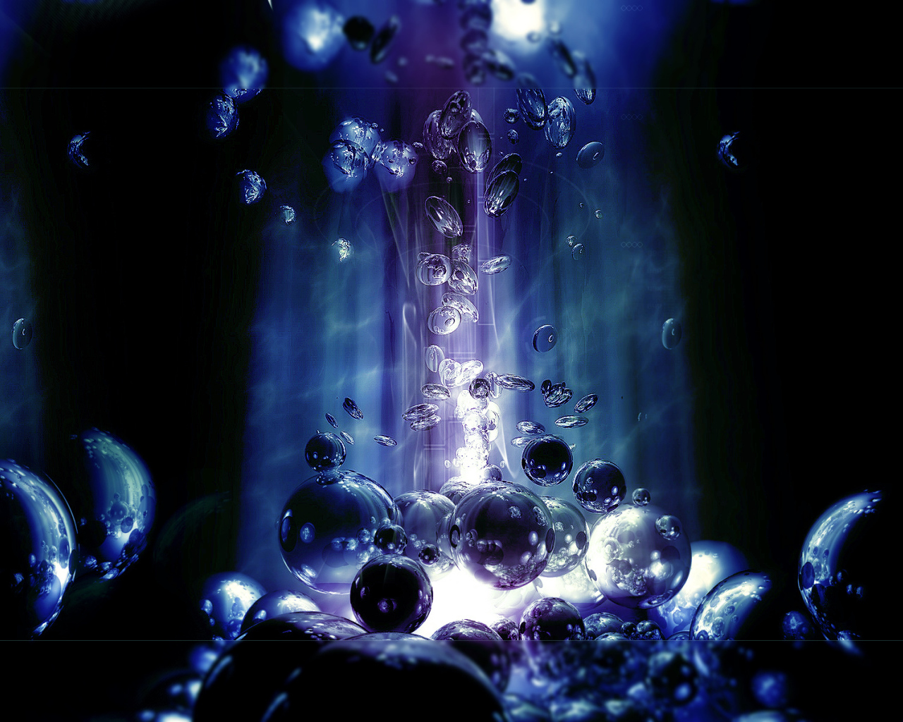 Шары в синем свете