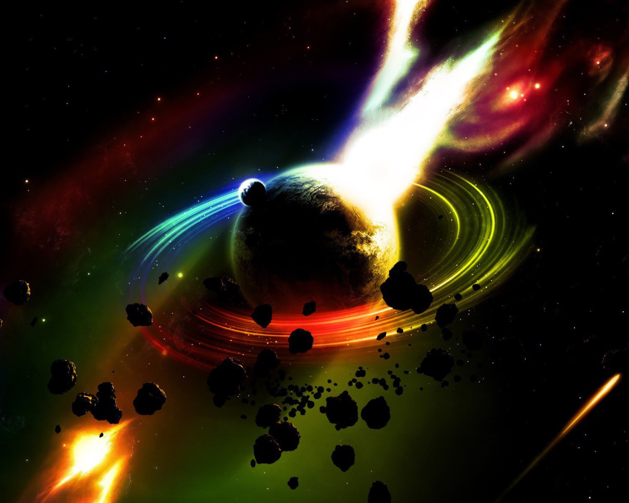 Астероид с разноцветным хвостом