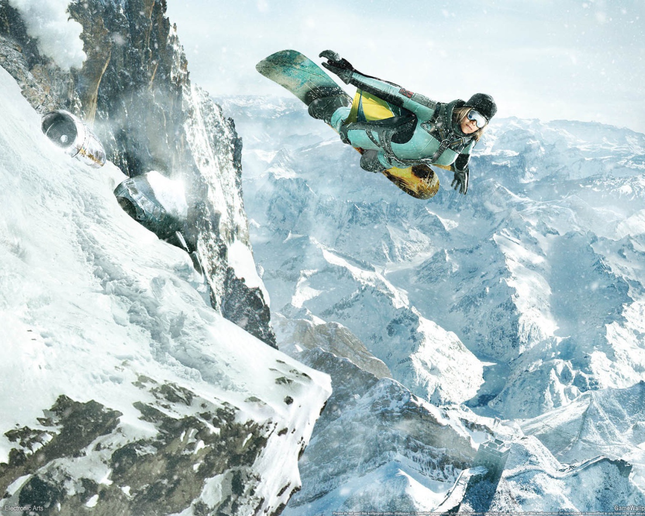 Полет на лыже с горы