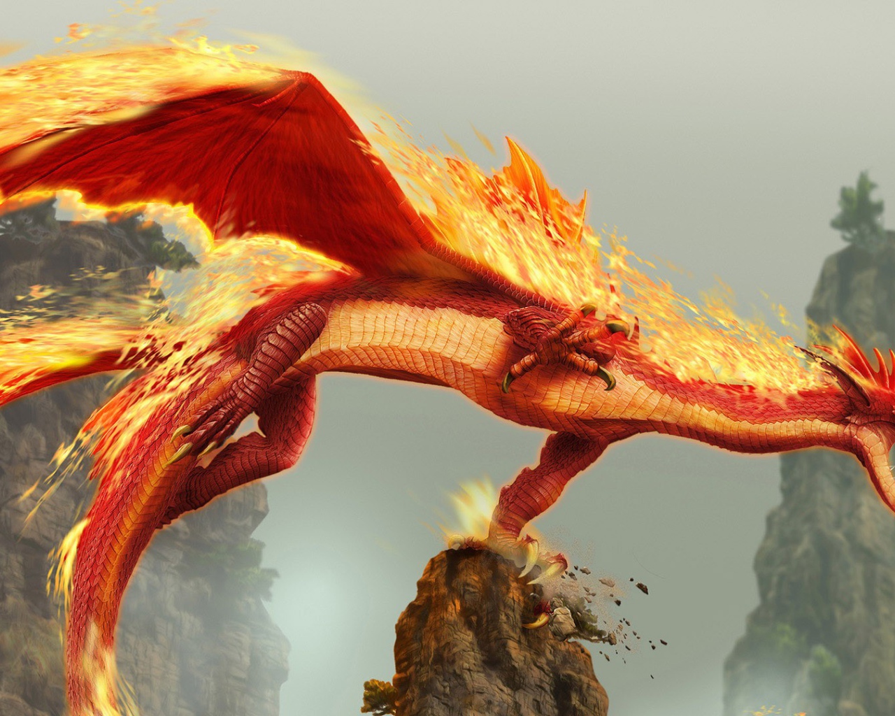 Огненный дракон летит