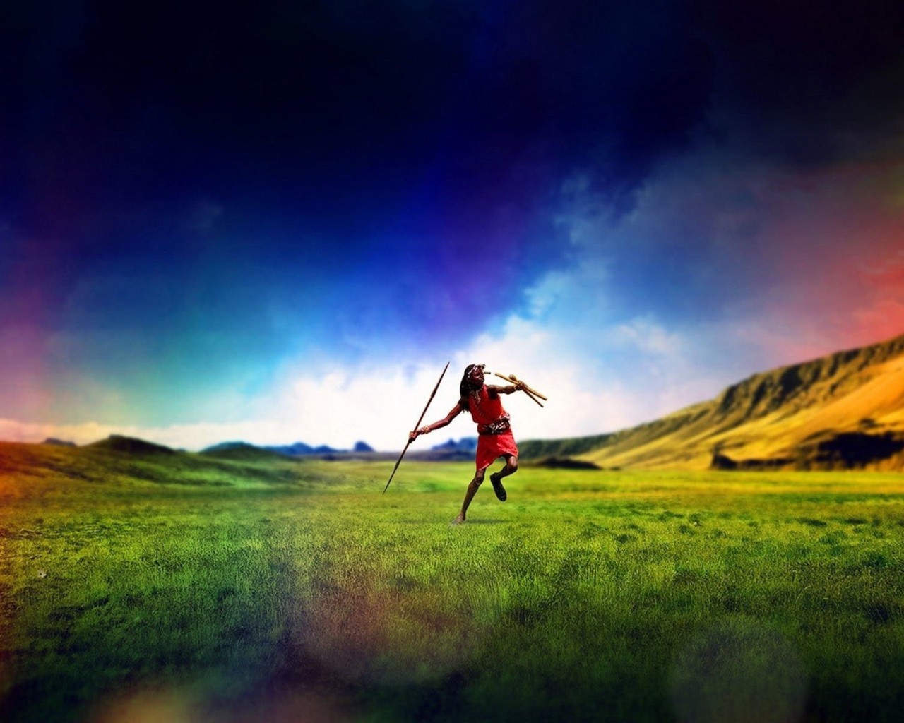 Абориген с копьем