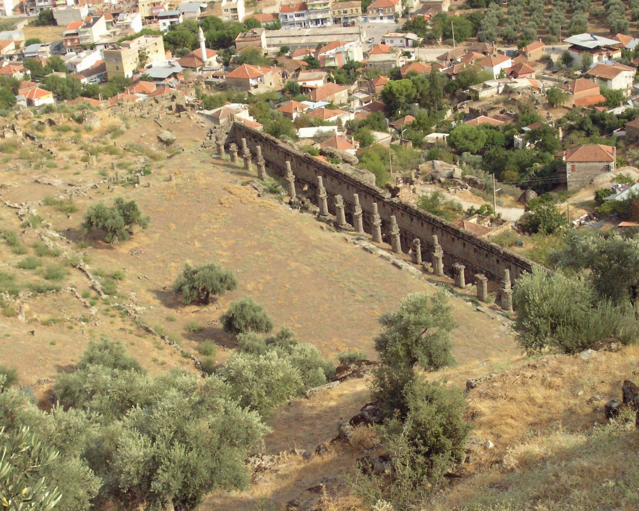 Руины с воздуха Агора Турция