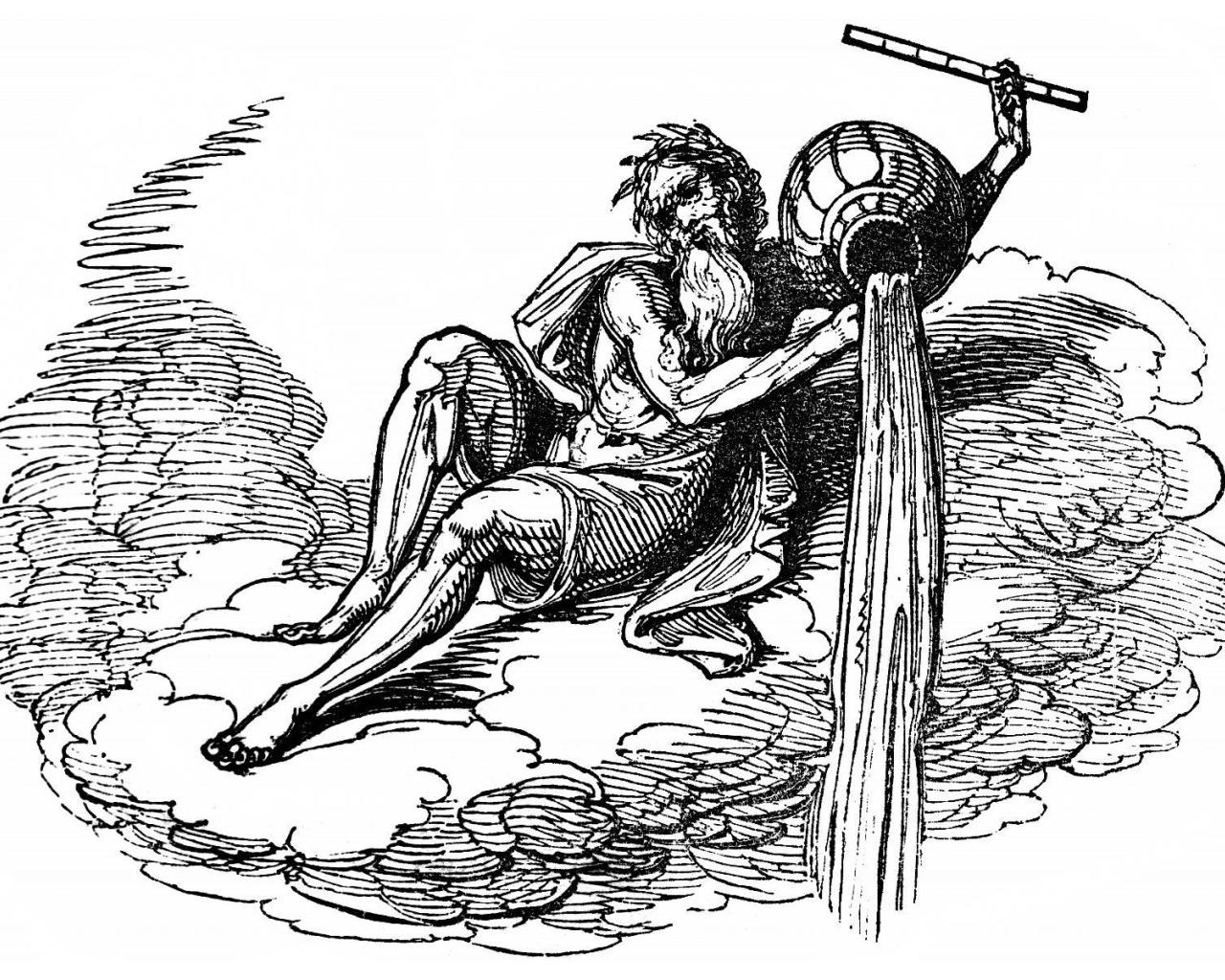 Водолей на белом фоне