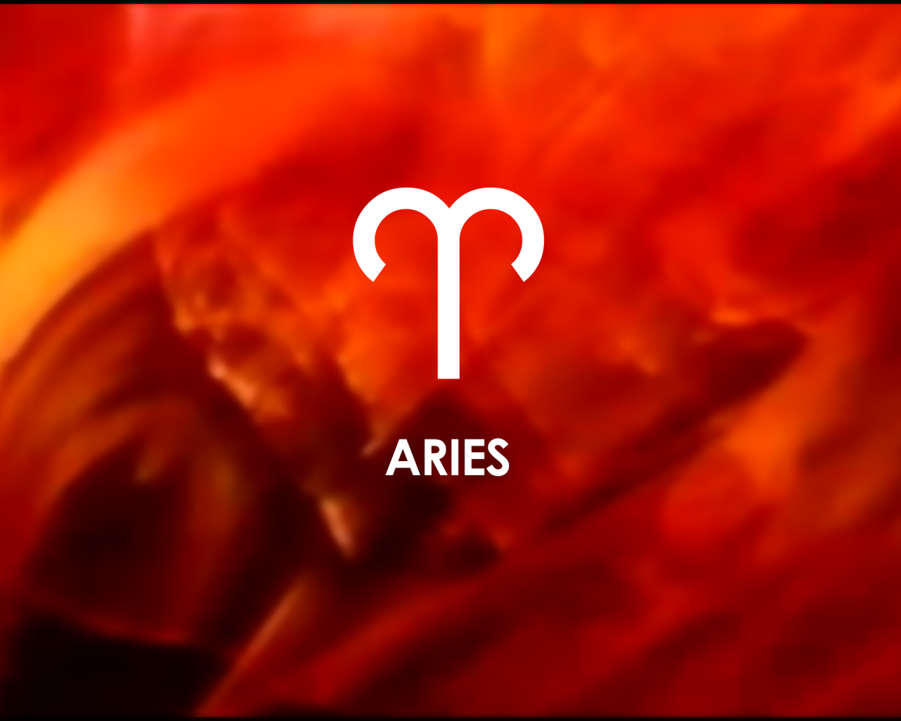 Знак овна на красном фоне