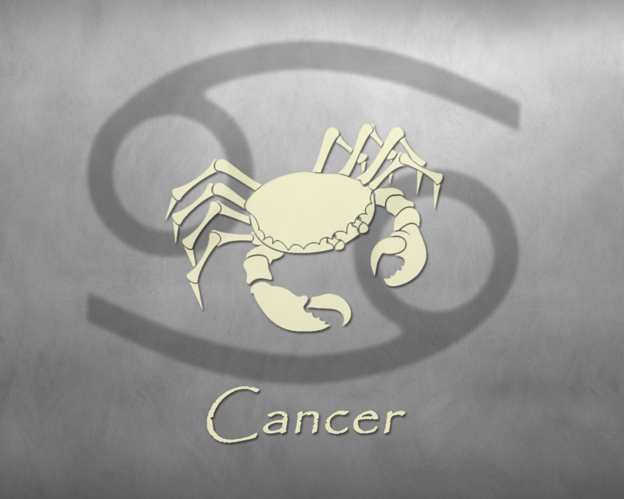 Знак рак на сером фоне 
