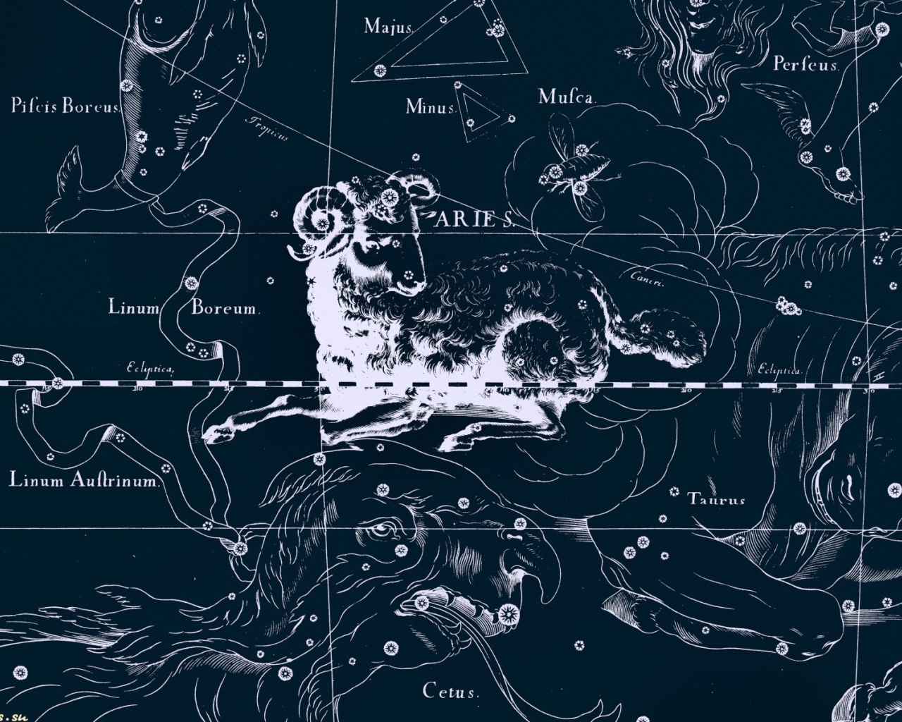 Карта звездного неба, овен