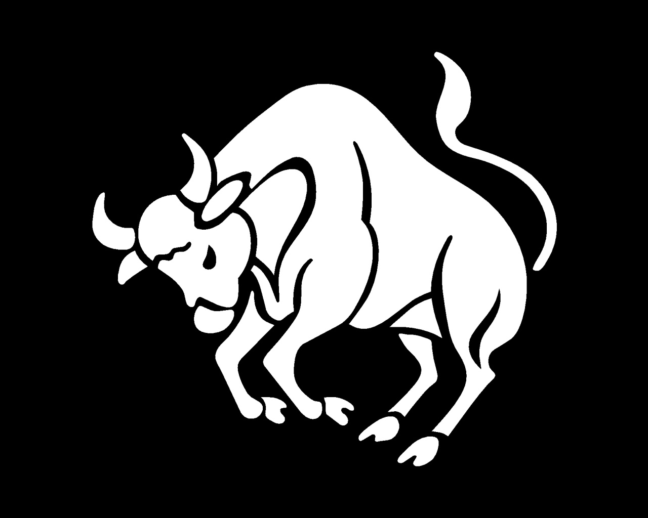 Телец на чёрном фоне