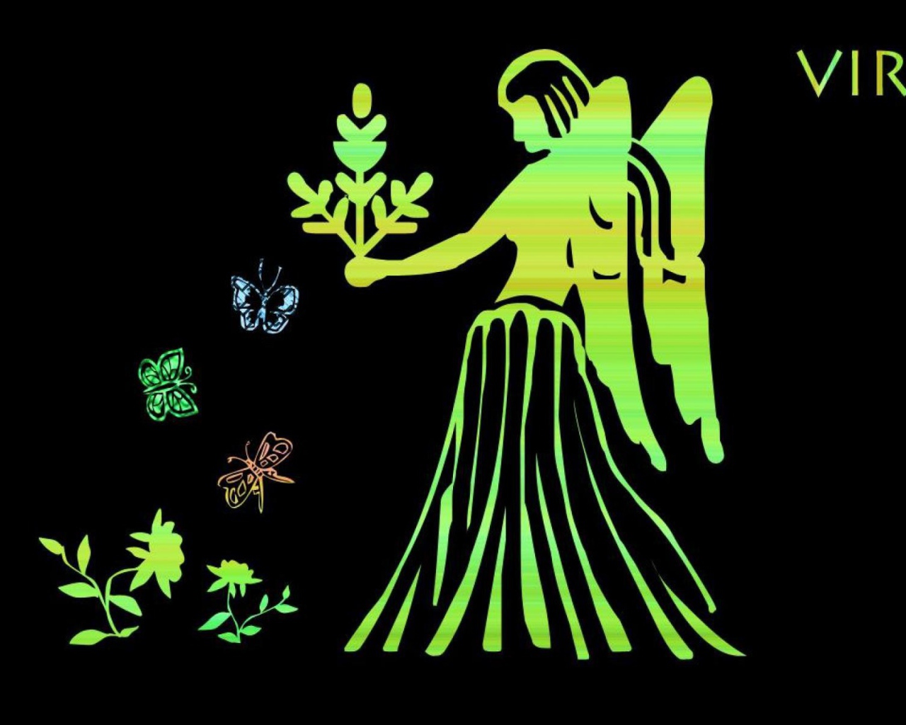 Дева на чёрном фоне