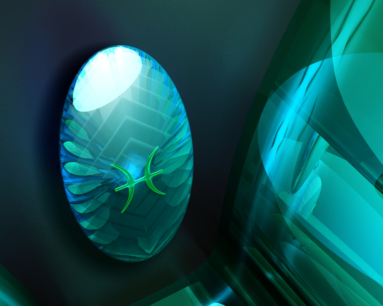 Знак зодиака рыбы, креативный рисунок