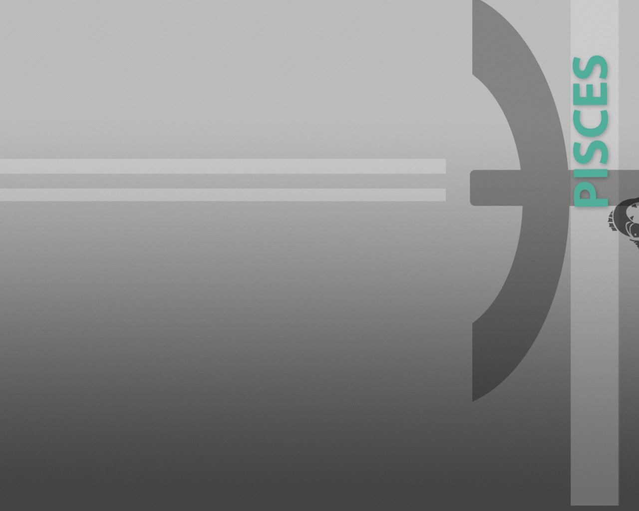 Знак зодиака рыбы, серый фон 