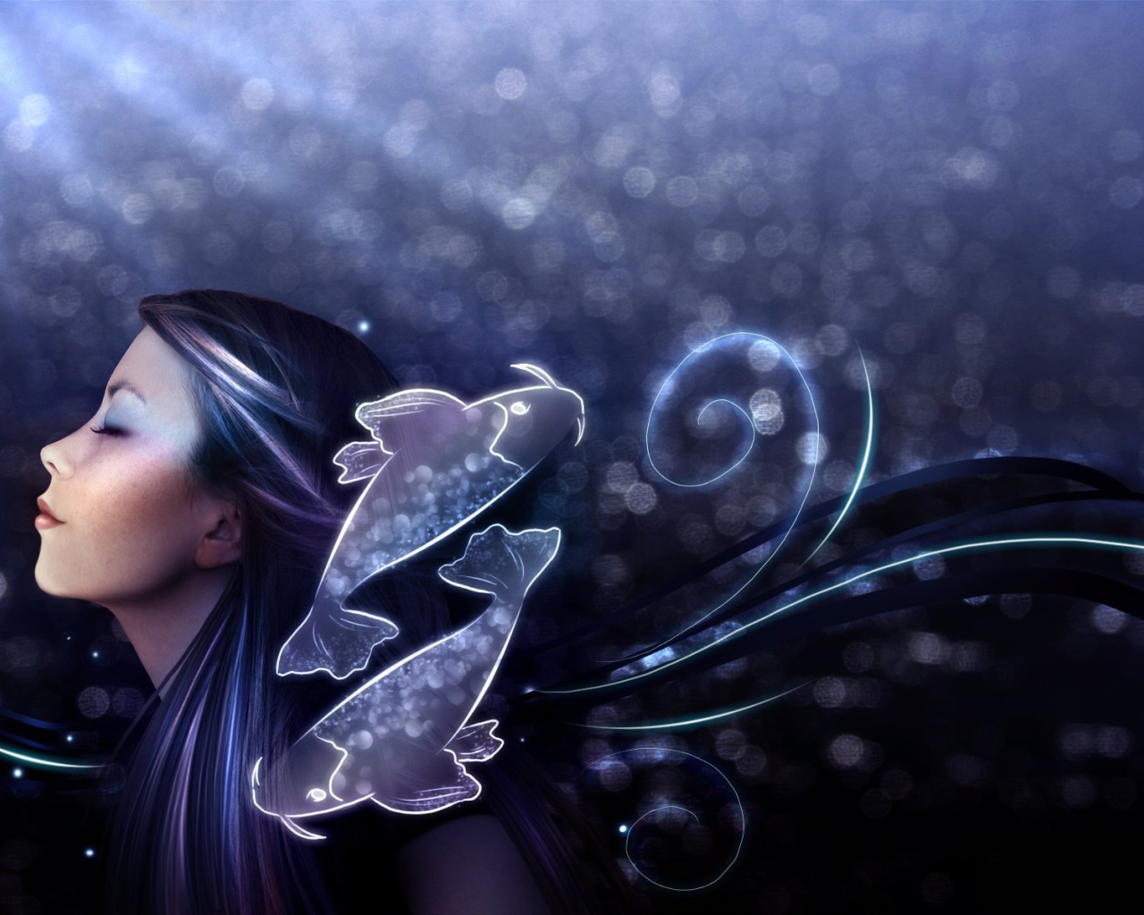 Девушка и знак зодиака рыбы