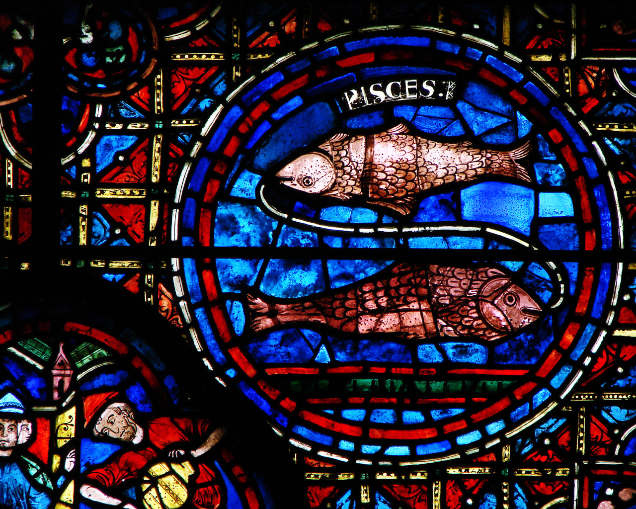 Рыбы, витраж