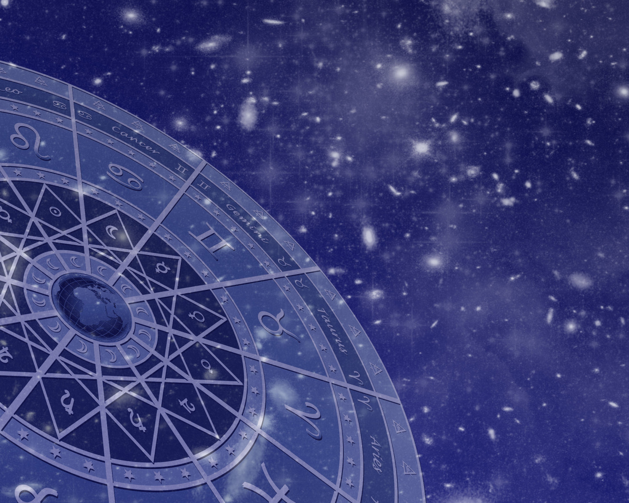 Знаки зодиака на синем фоне