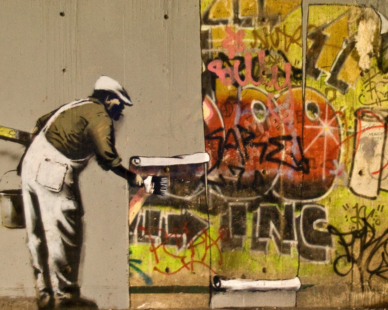 Другой взгляд на граффити, художник Бэнкси