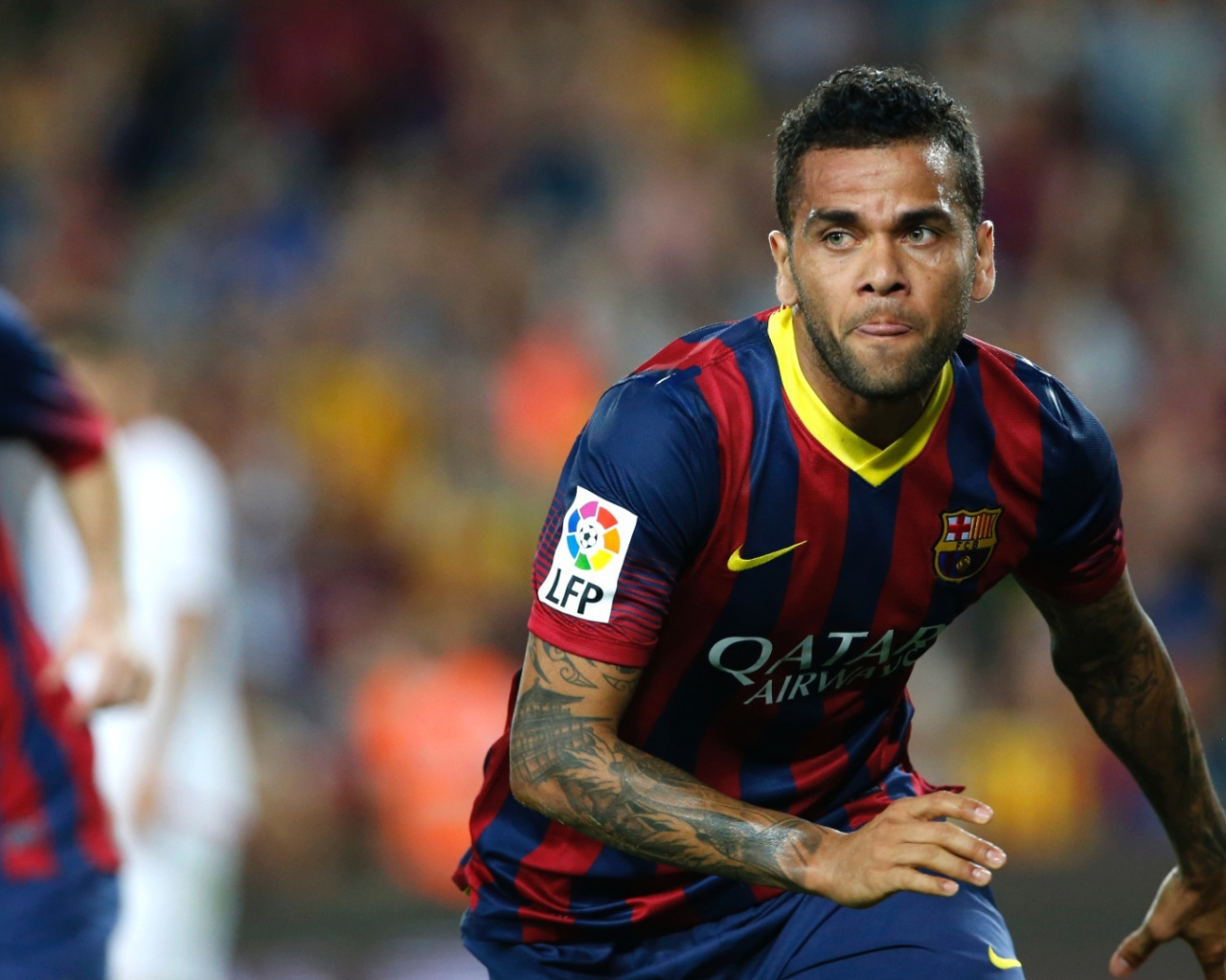 Барселона Даниэл Алвес во время игры