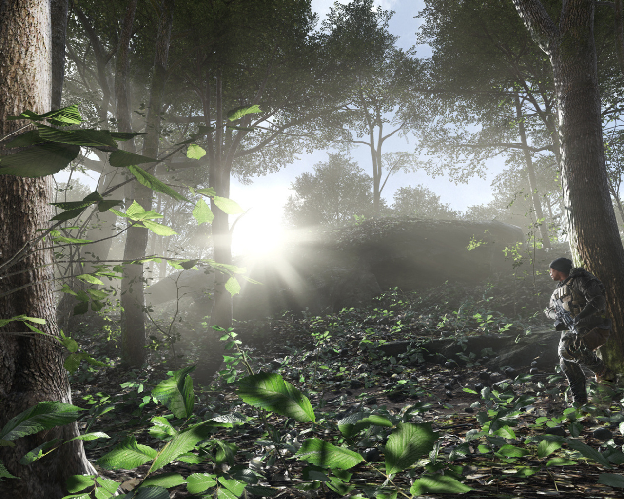 Battlefield 4 солдат в лесу