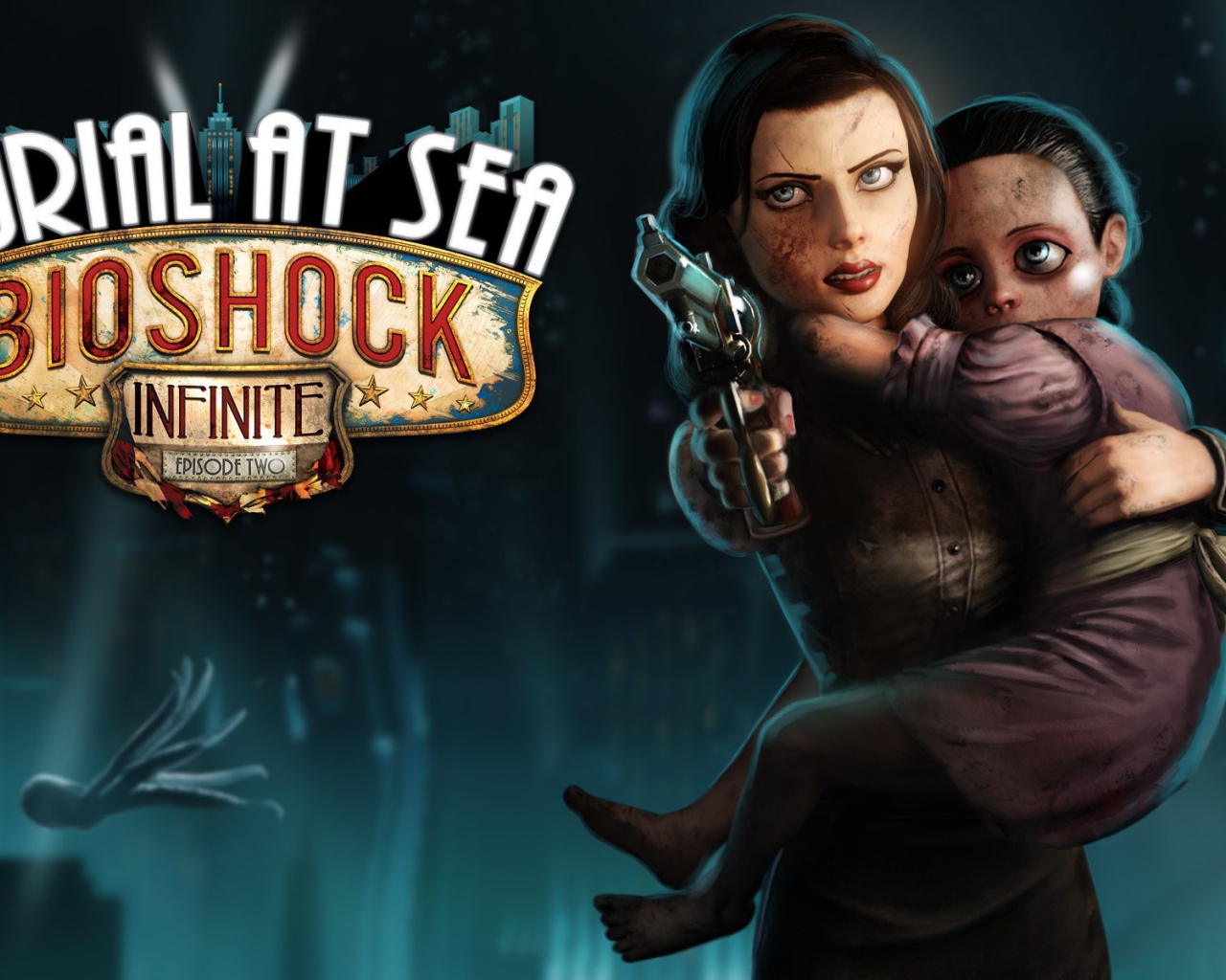 Bioshock Infinite: женщина защищает ребенка