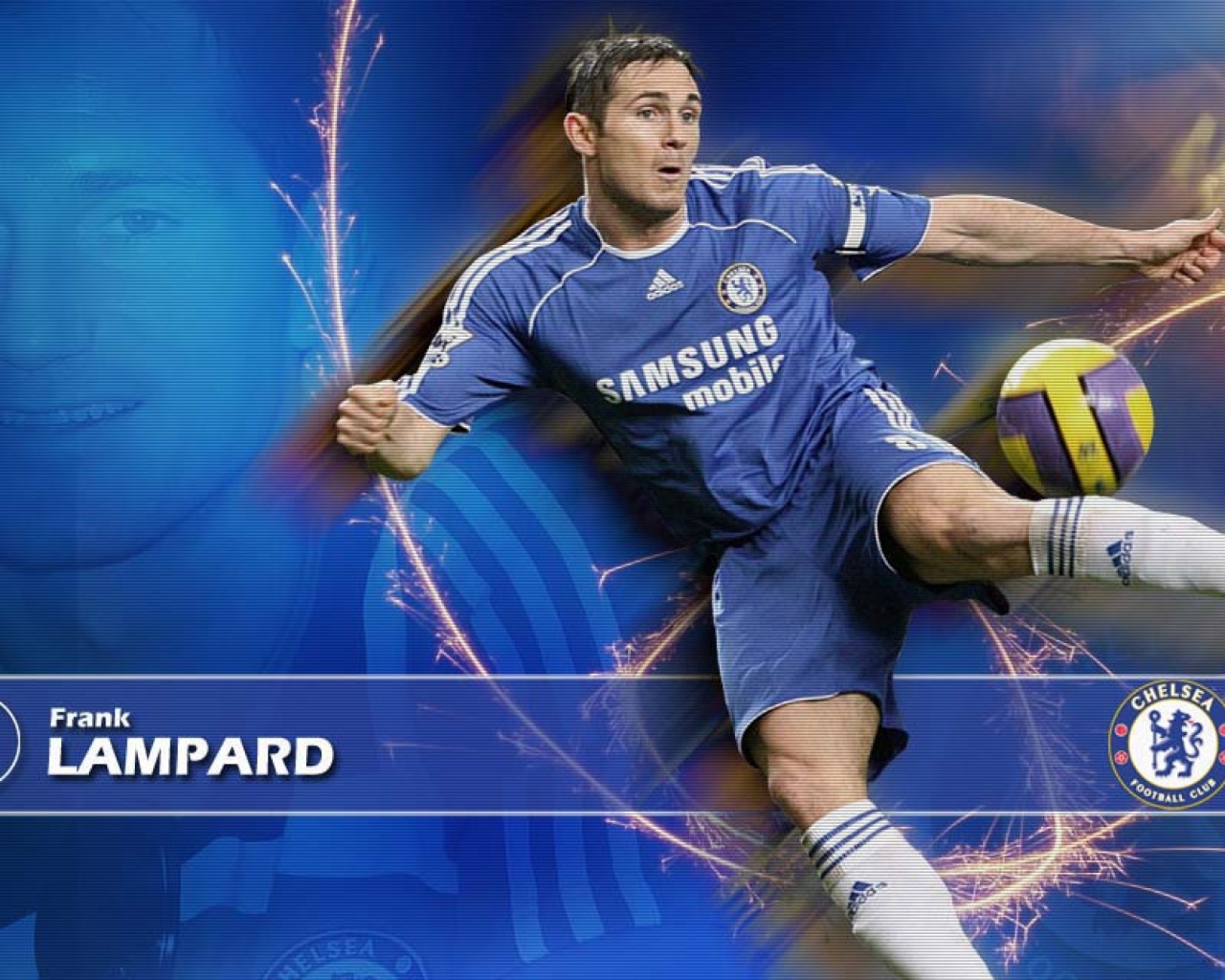  Челси Фрэнк Лэмпард бьет мяч