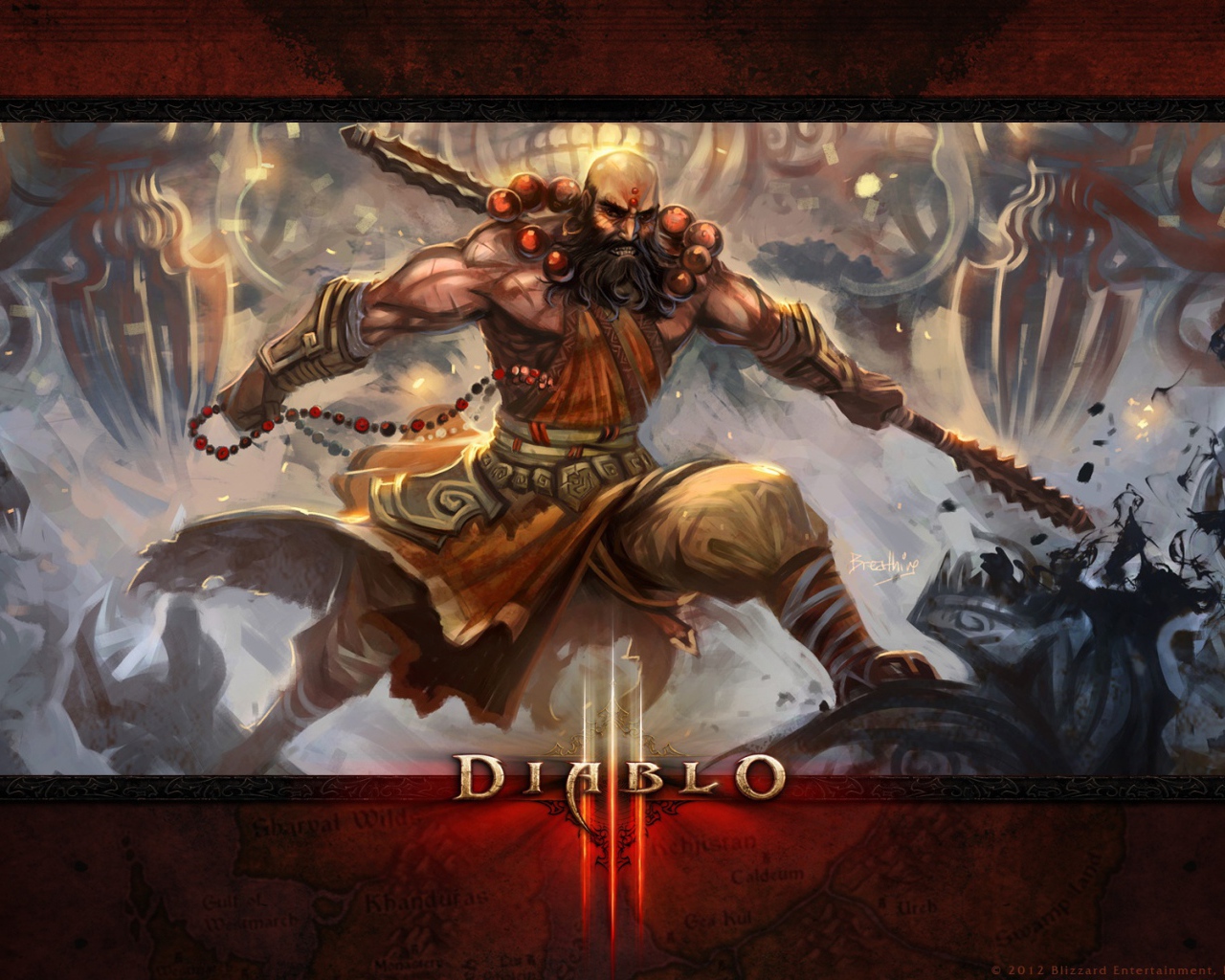 Diablo III: монах широкоформатный HD