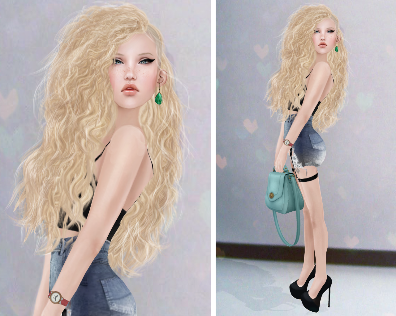 Рисунок, девушка swag