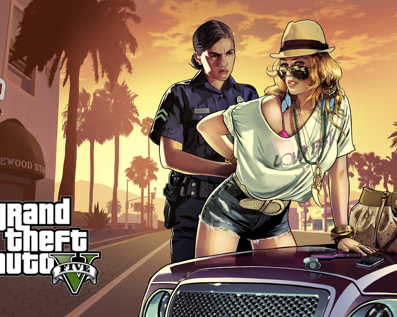 GTA 5 арест на капоте машины