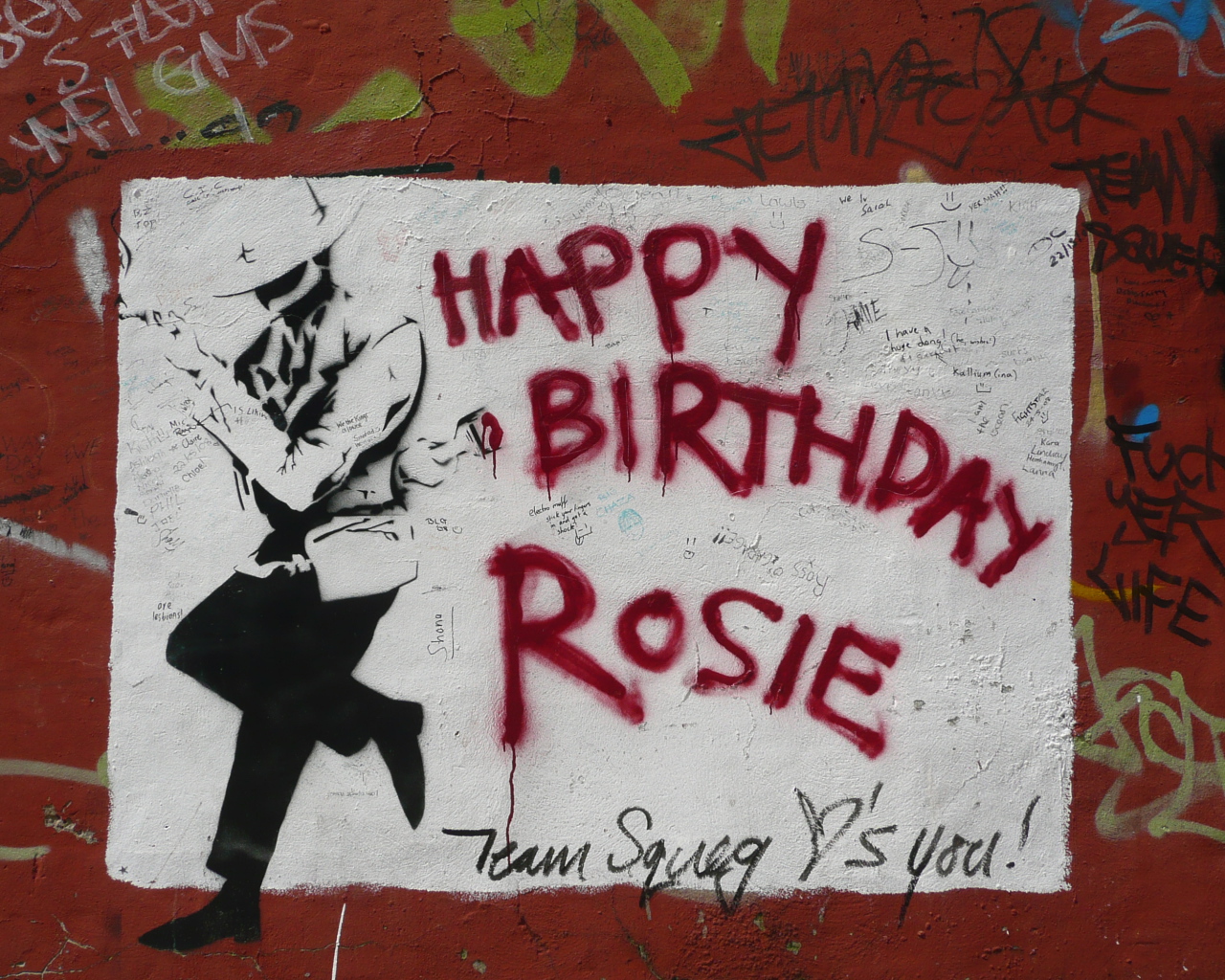Граффити, с днём рождения, Роузи