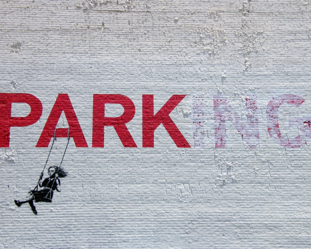 Граффити, парк, художник Бэнкси