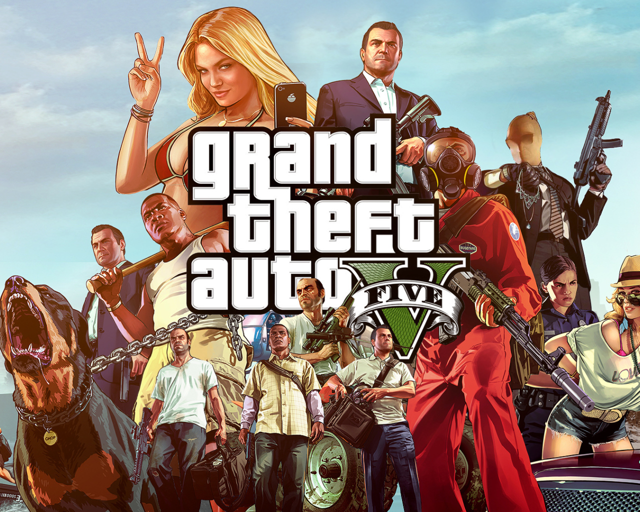 Grand Theft Auto V все в одной картине