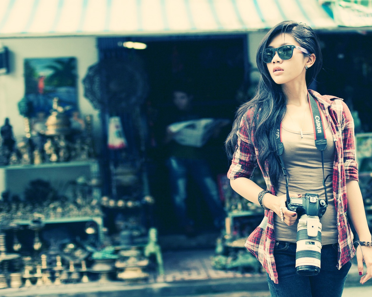 Кореянка, причёска swag