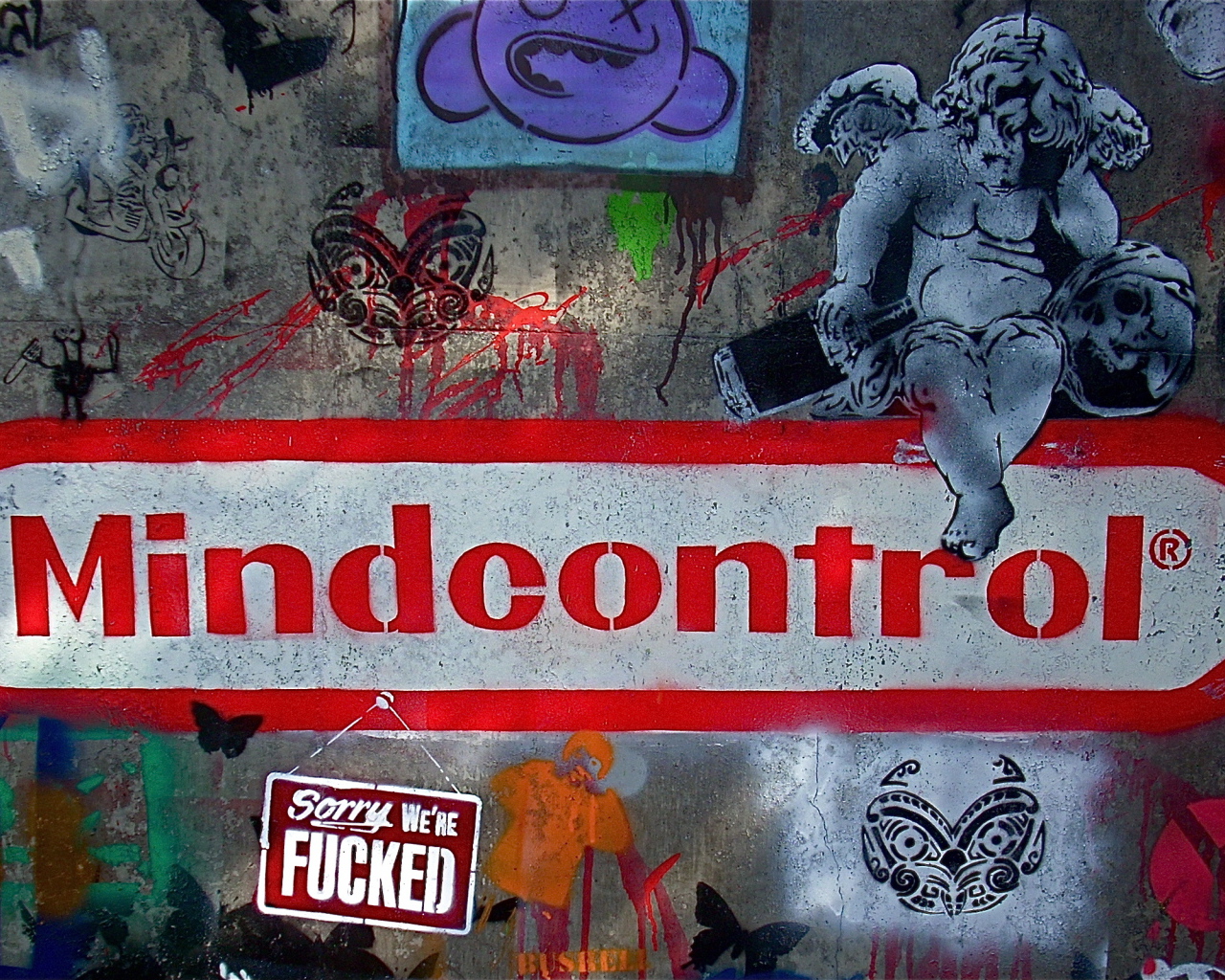 Большое граффити на стене