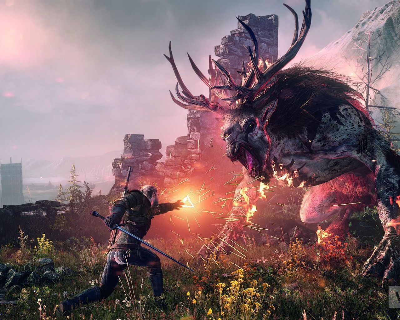 The Witcher 3: Wild Hunt: сражения с чудовищем