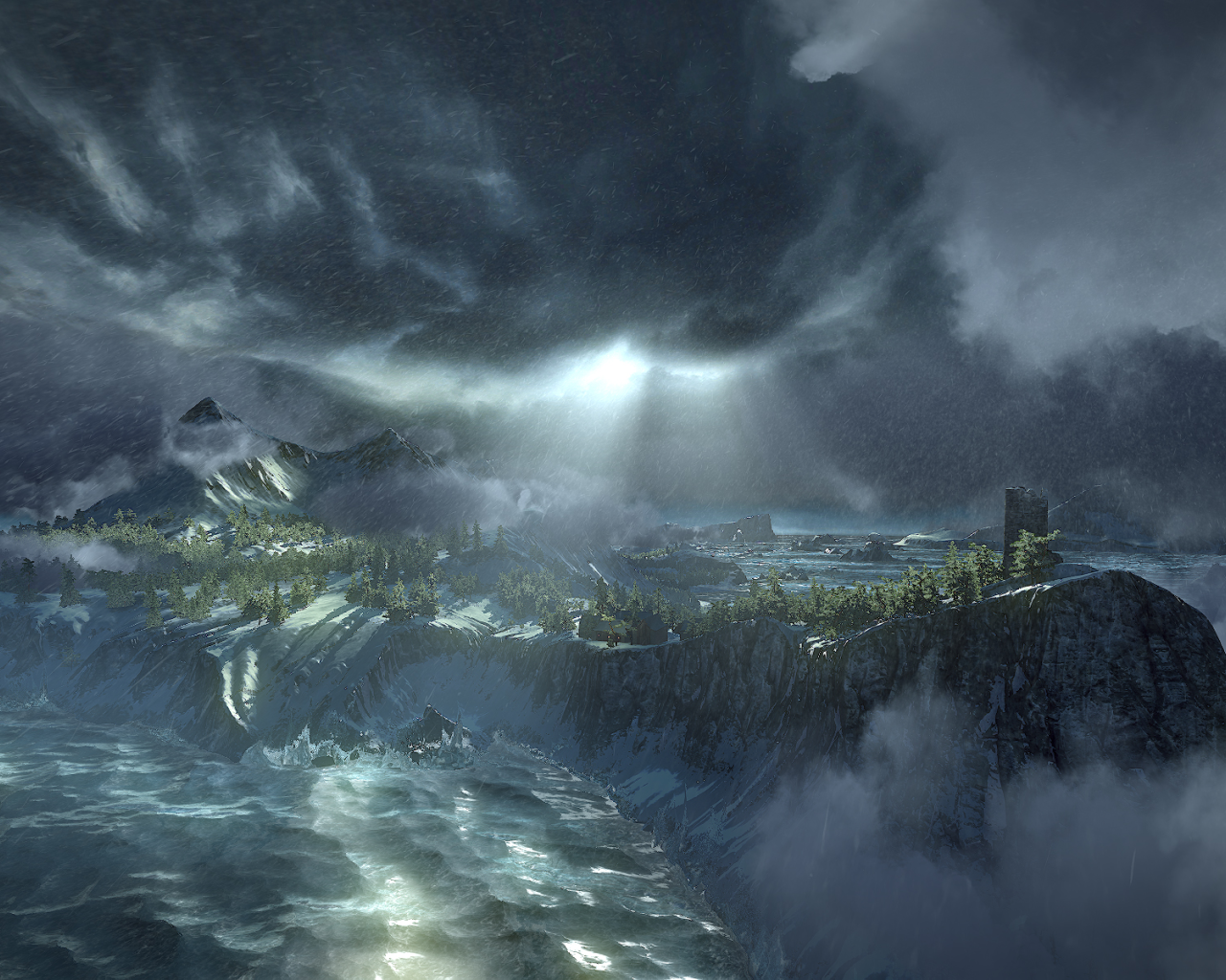 The Witcher 3: Wild Hunt: водопад