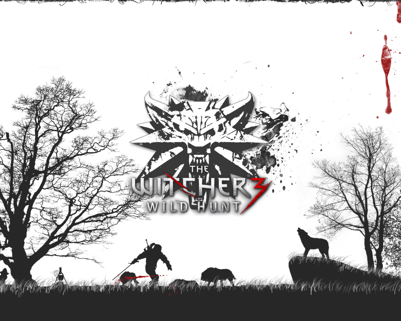 The Witcher 3: Wild Hunt: белые обои