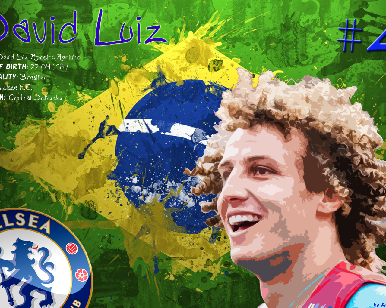 Лучший футболист Челси Давид Луис на фоне Бразилии