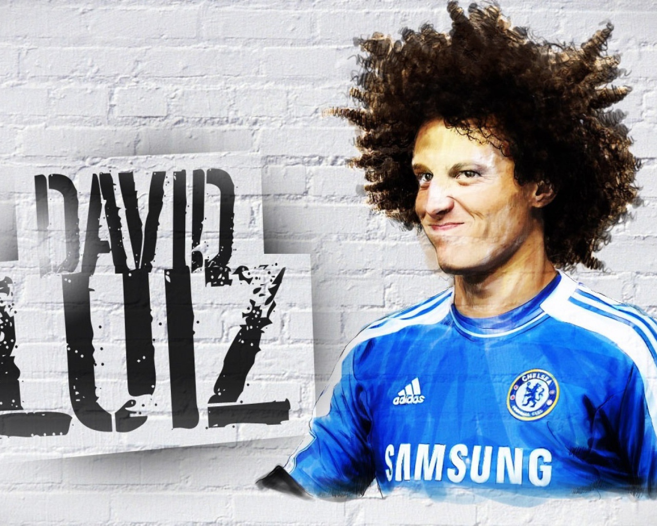  Лучший игрок Челси Давид Луис в афро стиле