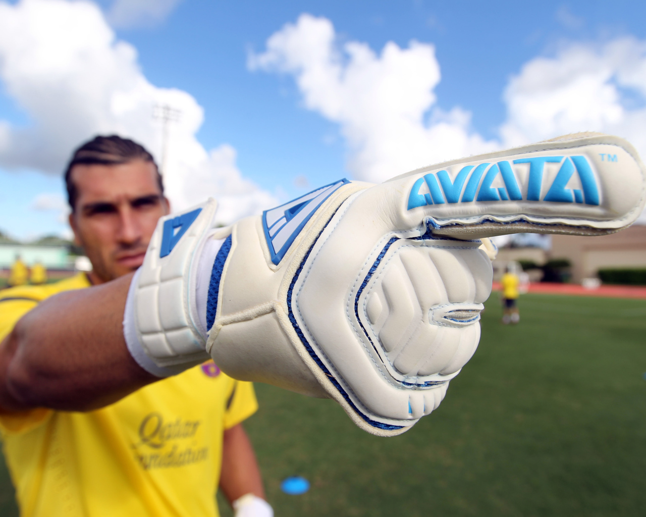 Футболист Барселоны Хосе Пинто на поле