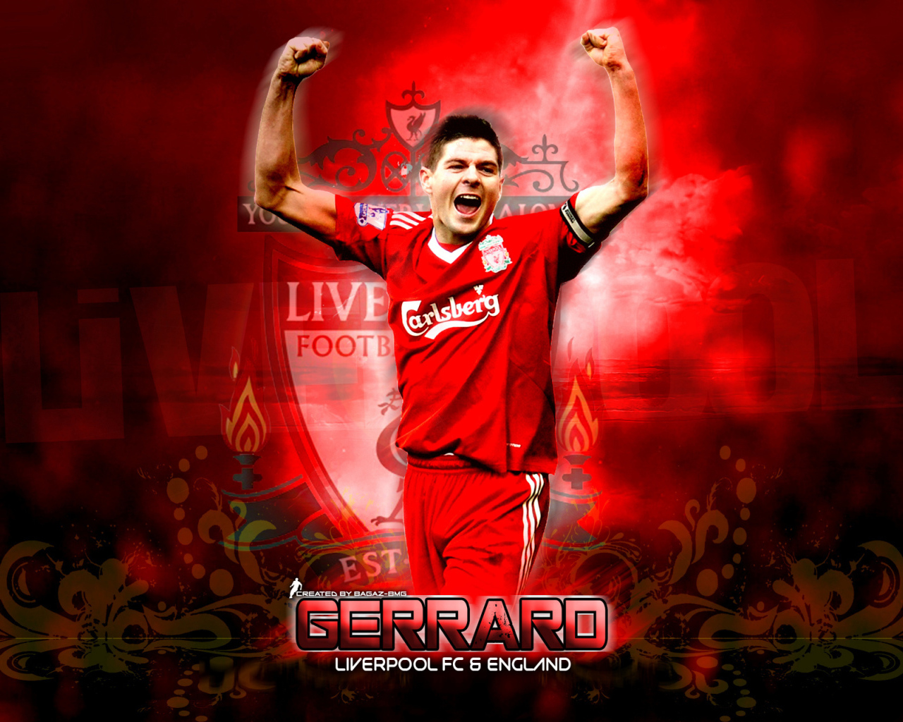 The football player of Liverpool Steven Gerrard