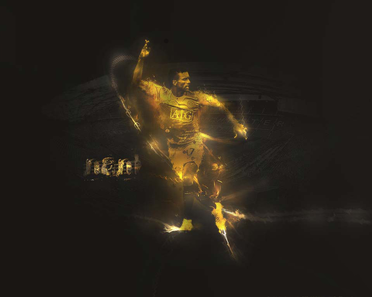 Футболист Манчестер Юнайтед Луиш Нани во золотых тонах