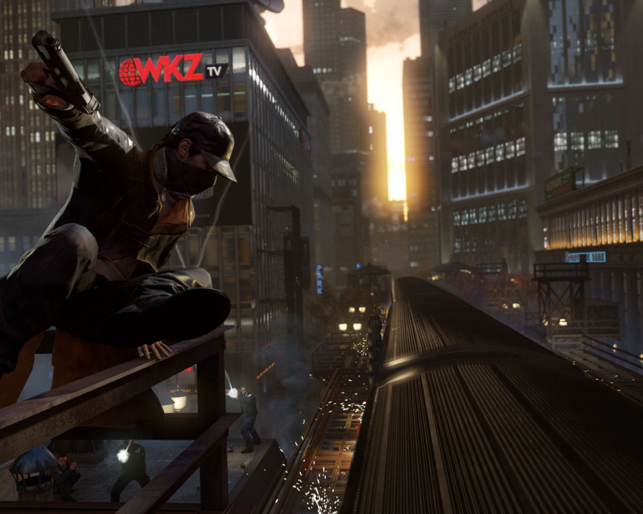 Watch Dogs: прыгает на поезд