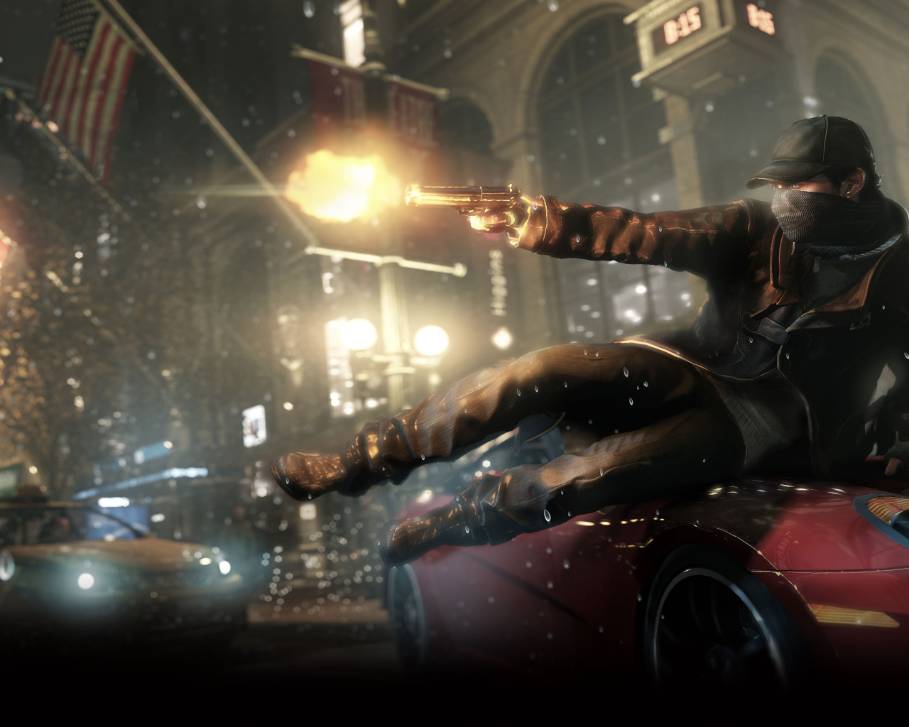 Watch Dogs стреляет из оружия