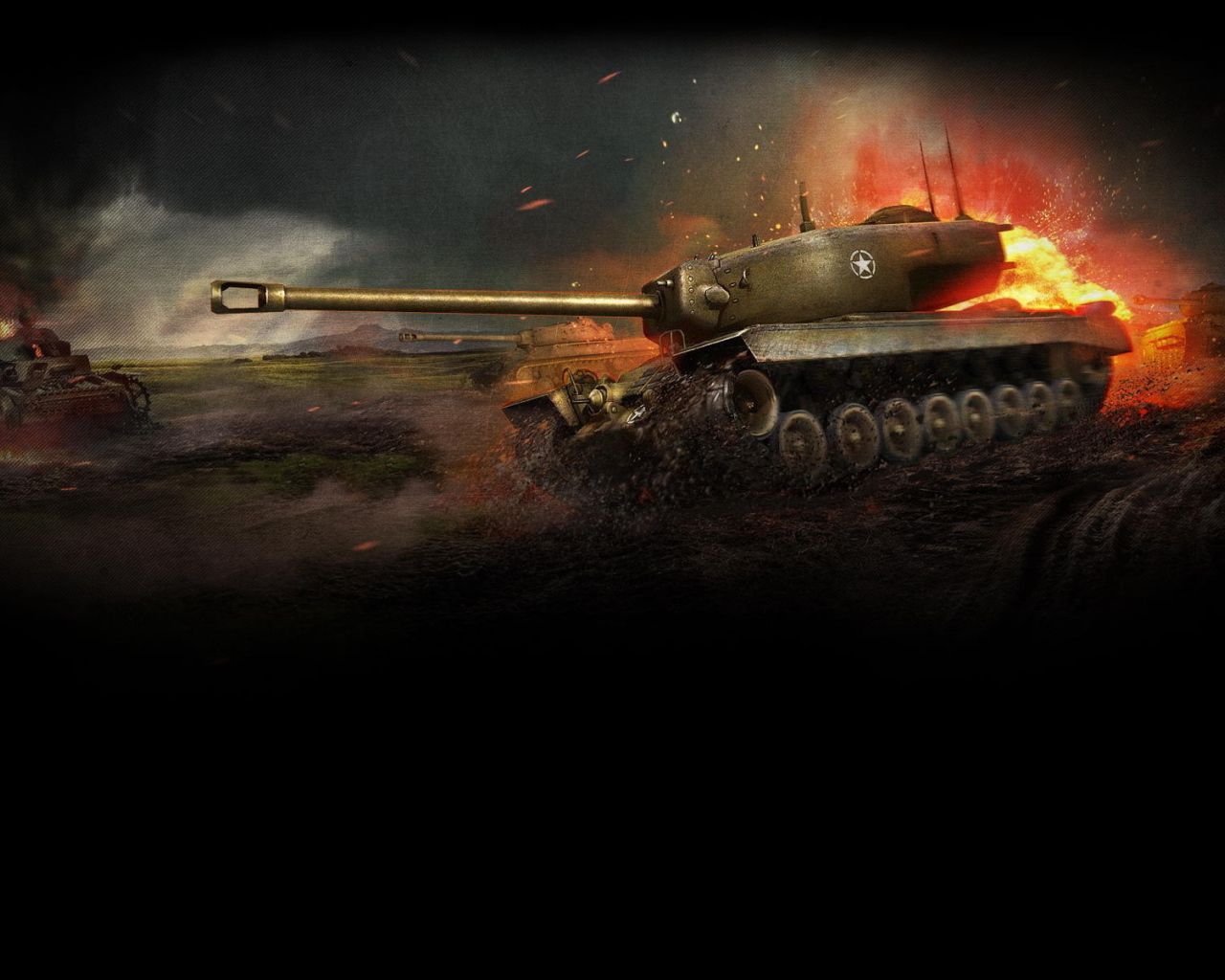 американский танк в огне