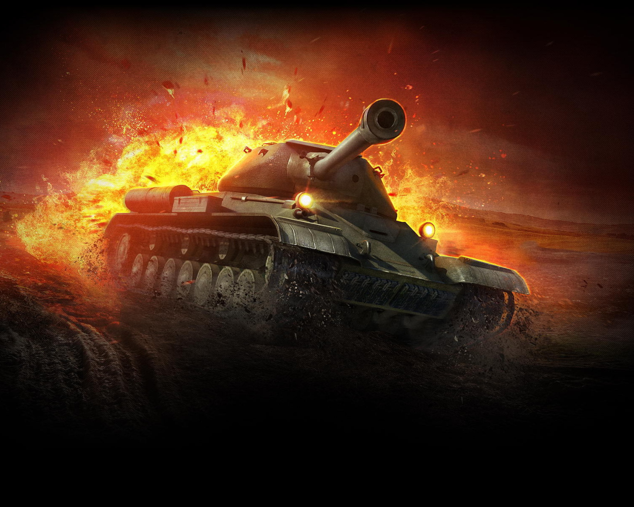 World of Tanks: танк под артиллерийским огнем