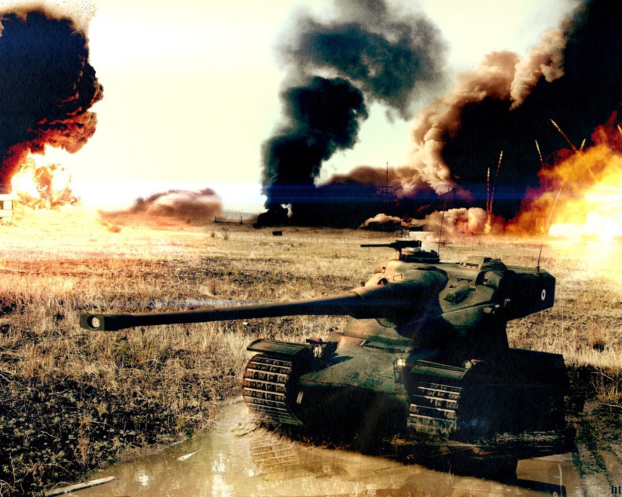 World of Tanks: танк под огненным дождем