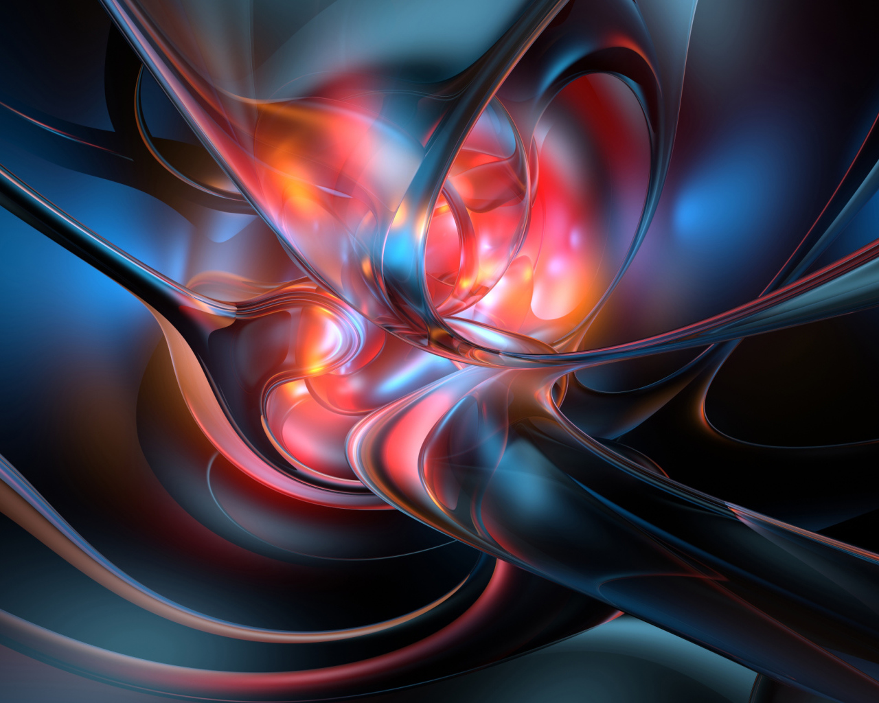 Абстрактный рисунок в красно синем тоне