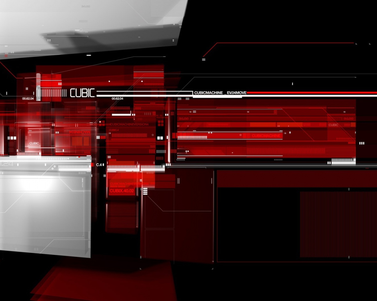 Красное кубическое техно 