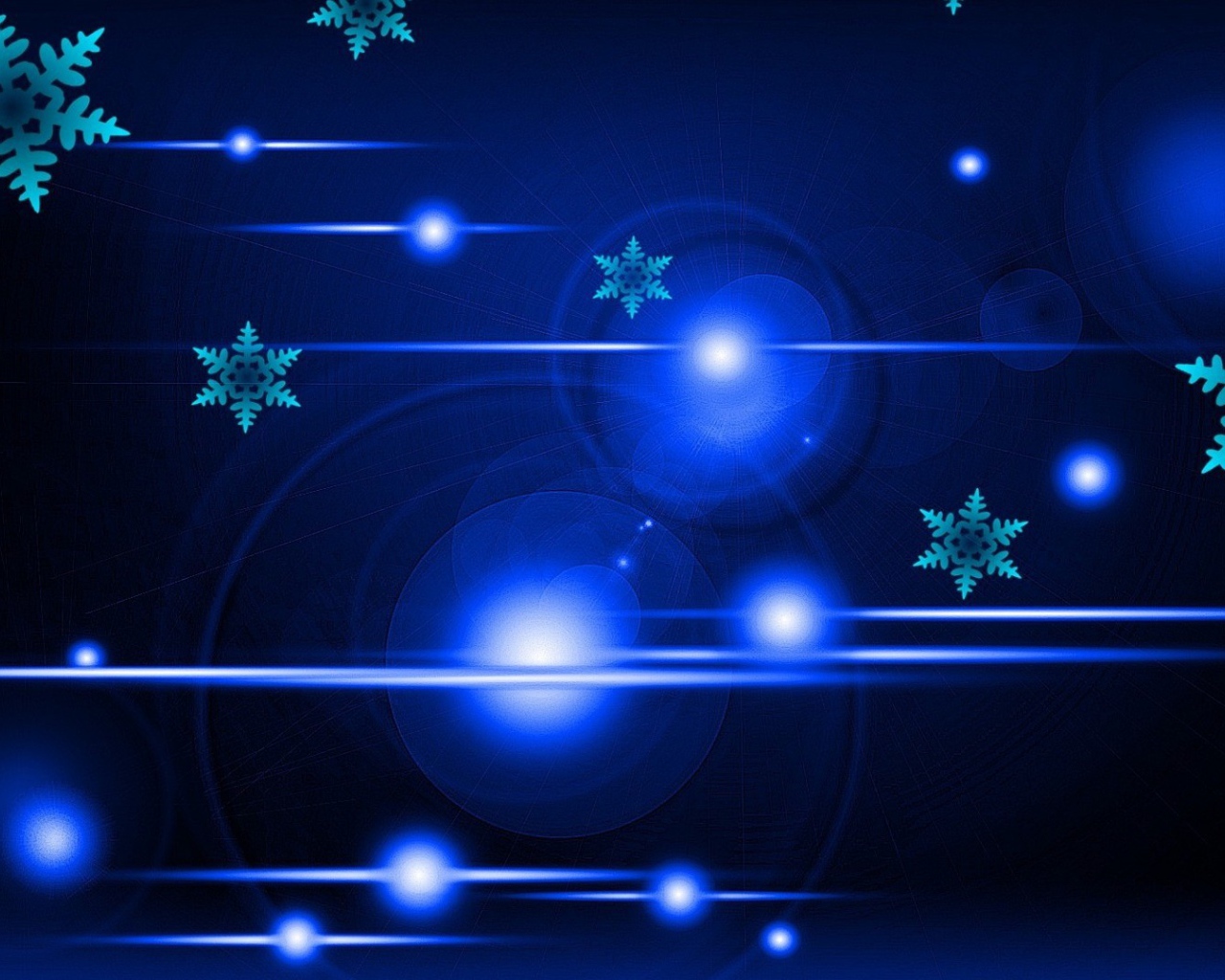 Снежинки в голубом сиянии