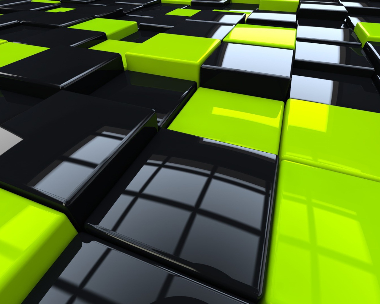 Черные и зеленые кубики