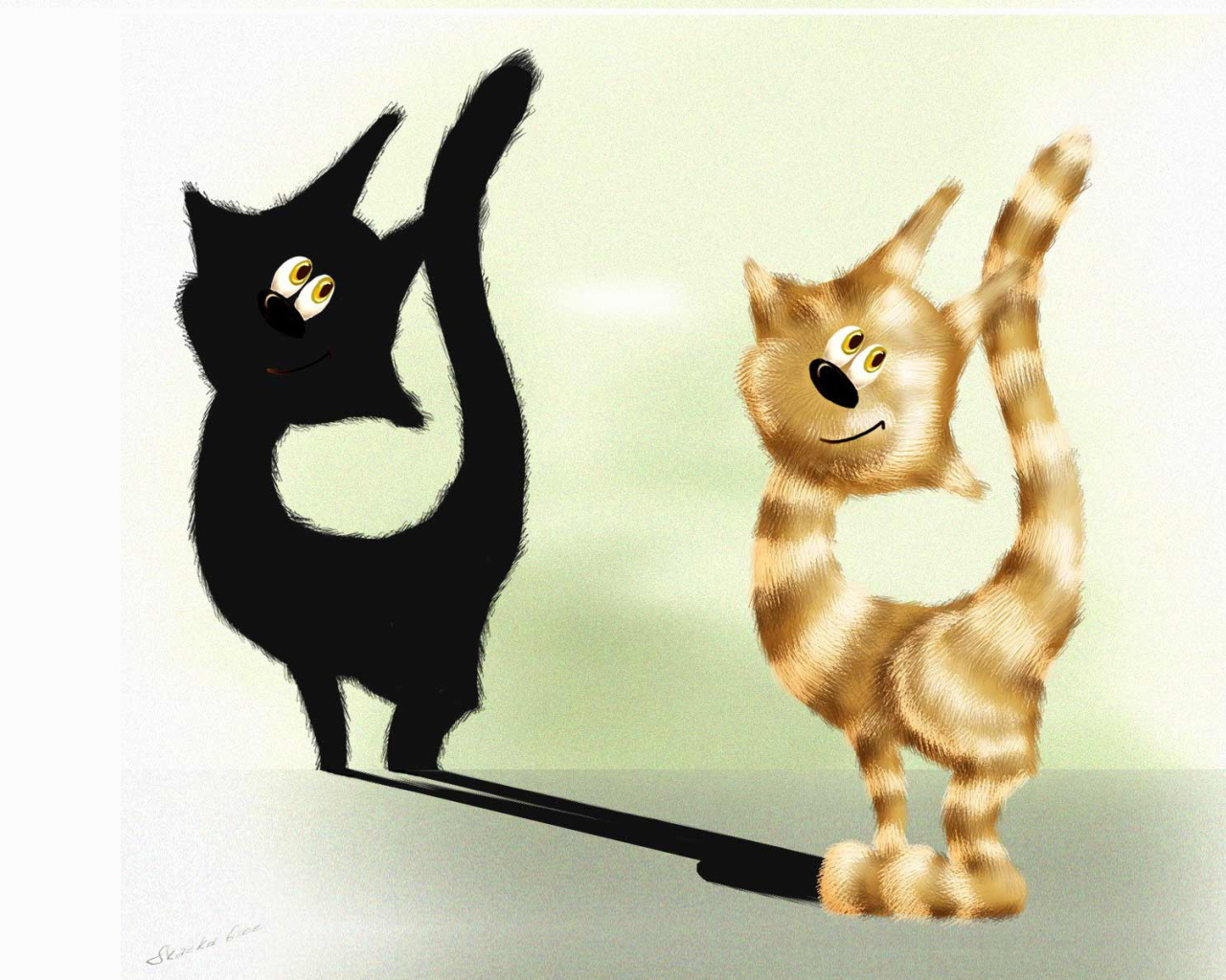 Тень кота с глазами