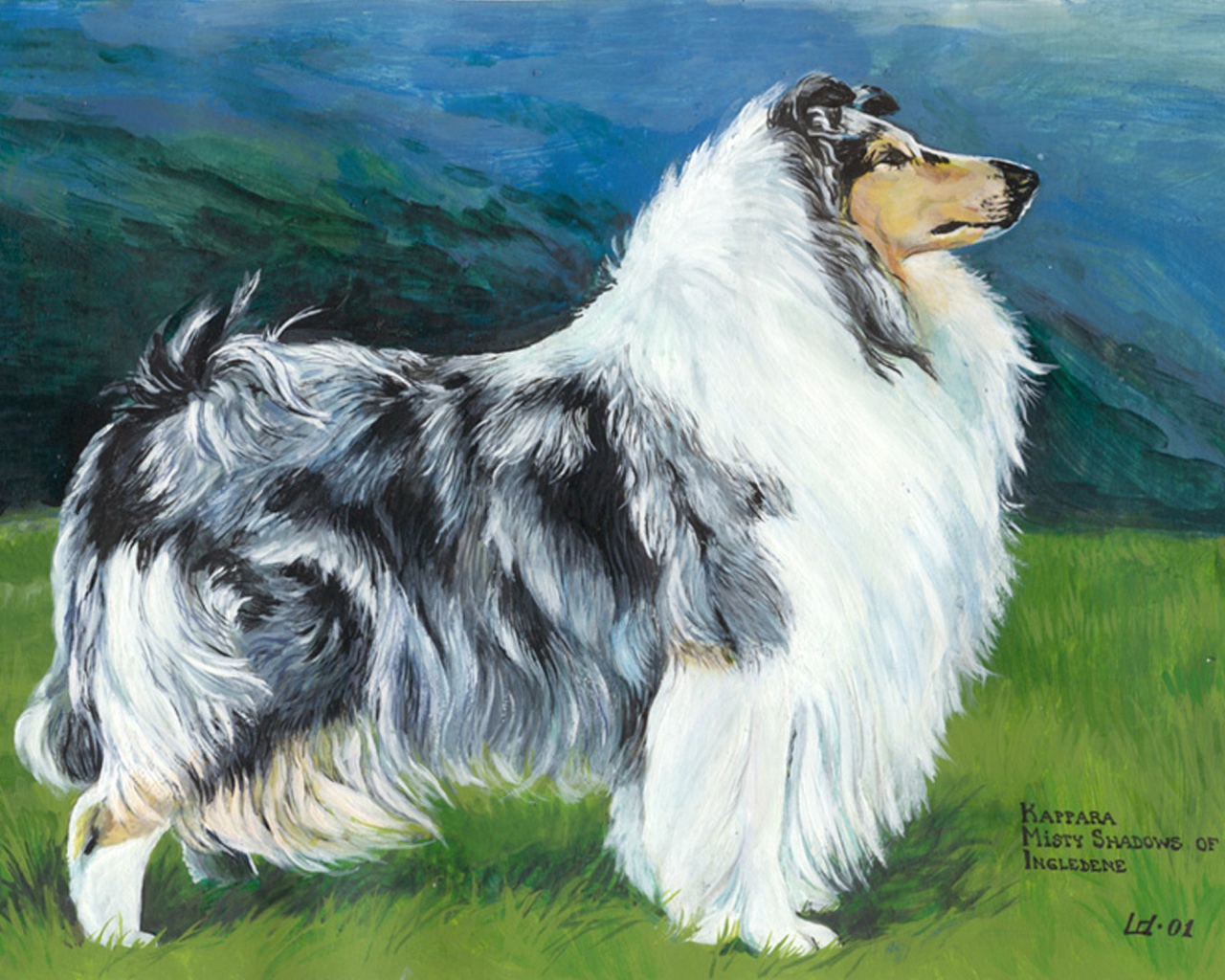 Картина с изображением колли